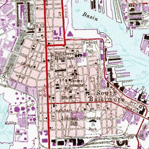 Topographic Map of Holy Cross Roman Catholic Church, MD