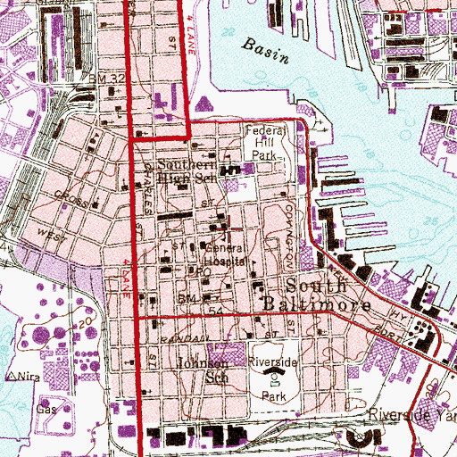 Topographic Map of Holy Cross School, MD