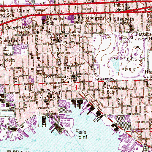 Topographic Map of Holy Rosary Roman Catholic Church, MD