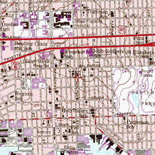 Topographic Map of Notre Dame Convent, MD