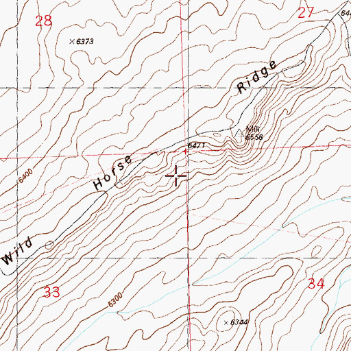 Topographic Map of Wild Horse Ridge, CO