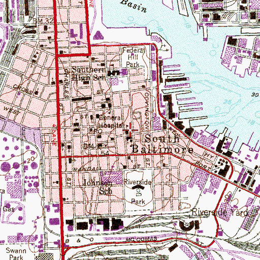 Topographic Map of Saint Marys Star of the Sea School, MD