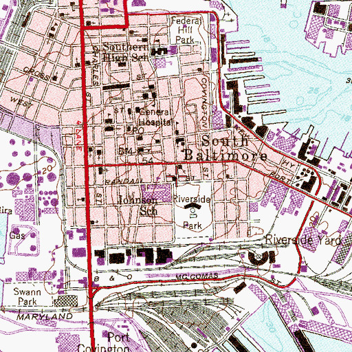 Topographic Map of Salem Evangelical Lutheran Church, MD
