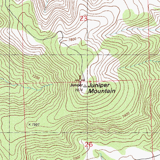 Topographic Map of Juniper Mountain, CO