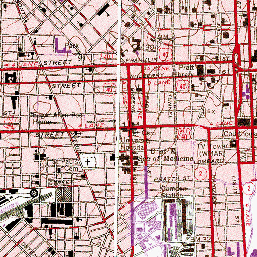 Topographic Map of Alicia Crossland Public School (historical), MD