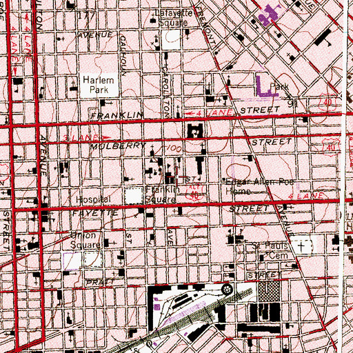 Topographic Map of Allen African Methodist Episcopal Church, MD