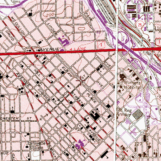 Topographic Map of Baltimore School of the Bible, MD