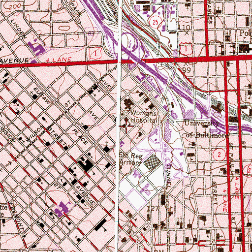 Topographic Map of Brown Memorial Presbyterian Church, MD
