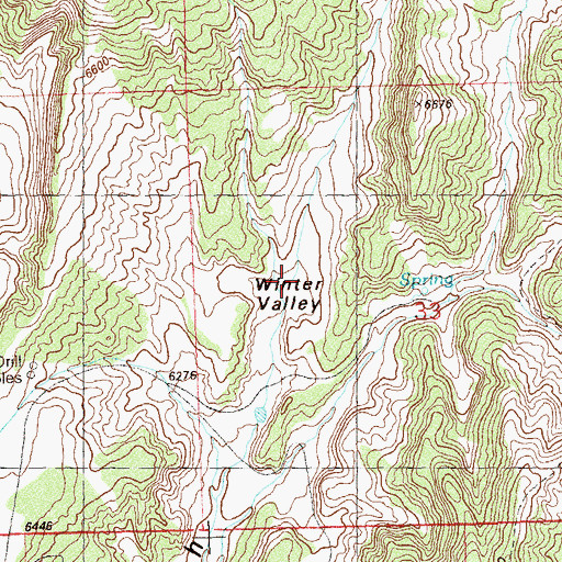 Topographic Map of Winter Valley, CO