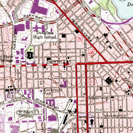 Topographic Map of Christian Memorial Church, MD