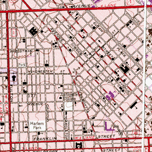 Topographic Map of Church of Christ, MD