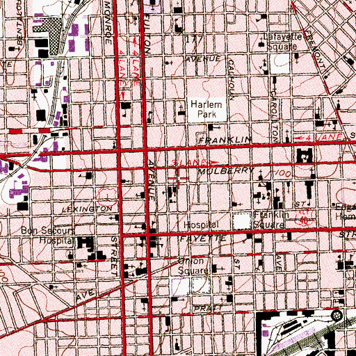 Topographic Map of Church of God, MD