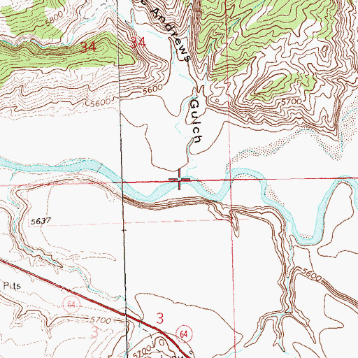 Topographic Map of McAndrews Gulch, CO