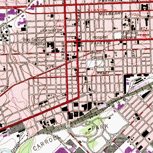Topographic Map of Coppin Demonstration School (historical), MD