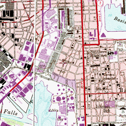 Topographic Map of Daniel A Payne Public School (historical), MD