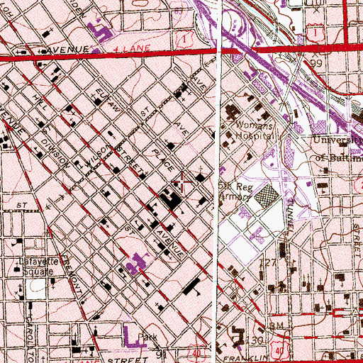 Topographic Map of Douglas Memorial Community Church, MD