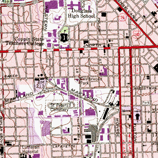 Topographic Map of Easterwood Recreation Center, MD