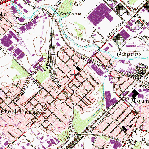 Topographic Map of Evangelical Bible Church, MD