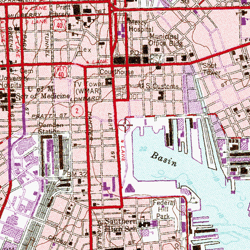 Topographic Map of General Sam Smith Park, MD