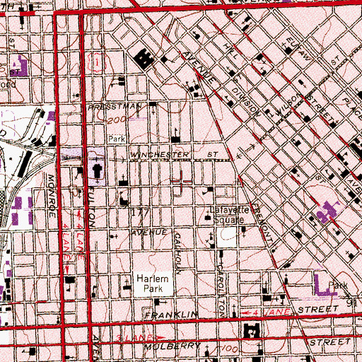 Topographic Map of Greater Olivet Baptist Church, MD