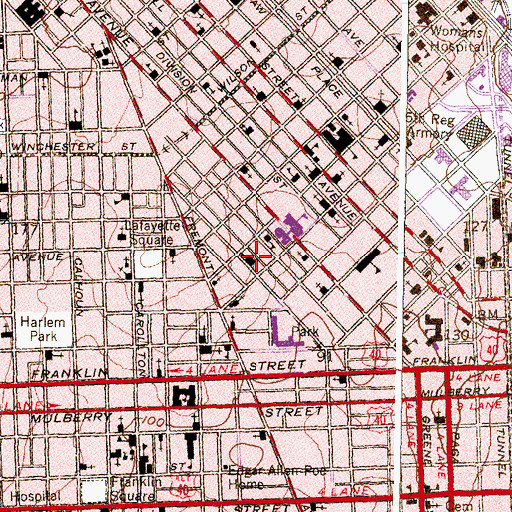 Topographic Map of Harriet Beecher Stowe Public School (historical), MD