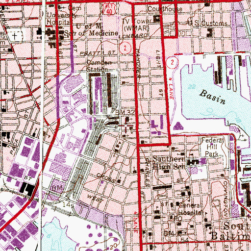 Topographic Map of Harvey Johnson Junior High School (historical), MD