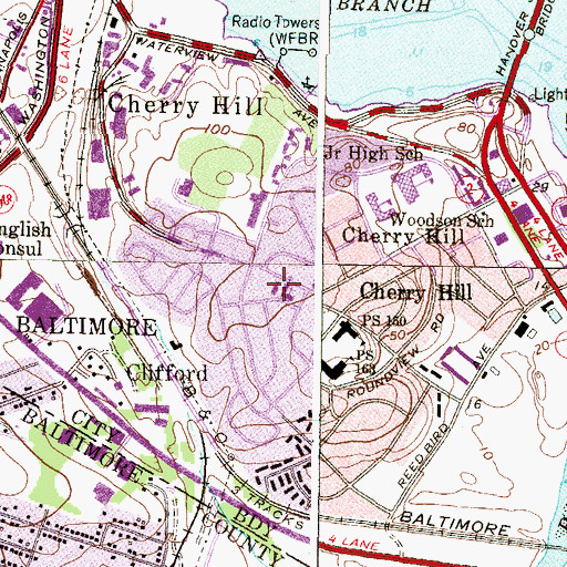 Topographic Map of Hemingway Chapel African Methodist Episcopal Church, MD