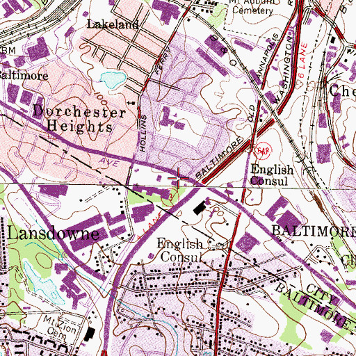 Topographic Map of Hollinswood Shopping Center, MD