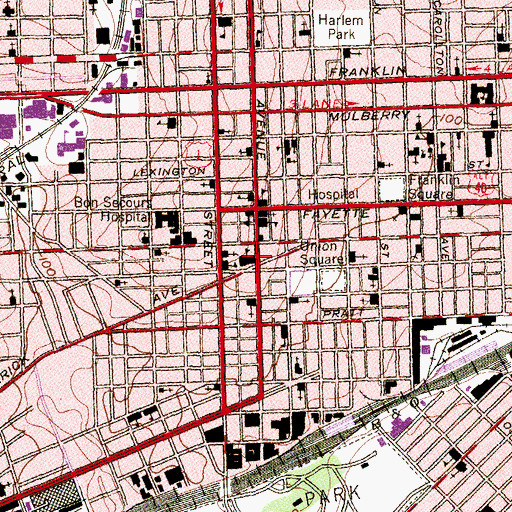 Topographic Map of James Monroe Public School (historical), MD