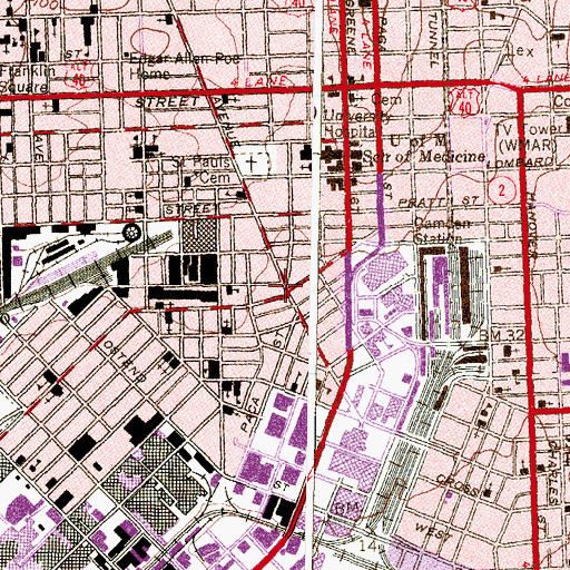 Topographic Map of Jones Tabernacle Baptist Church, MD