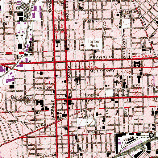 Topographic Map of Joseph Harrison Lockerman Public School (historical), MD