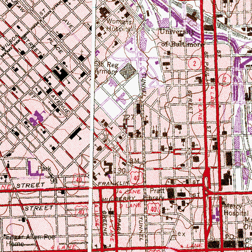 Topographic Map of Mount Calvary Episcopal Church, MD
