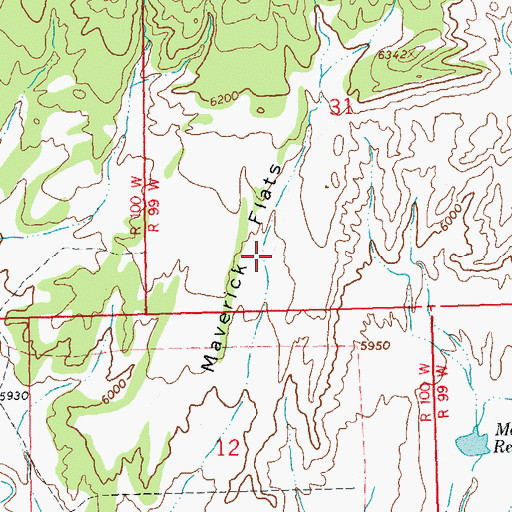Topographic Map of Maverick Flats, CO