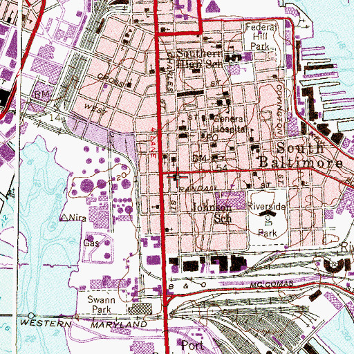Topographic Map of Olive Branch United Methodist Church, MD