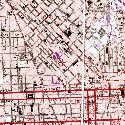 Topographic Map of Pennsylvania Avenue African Methodist Episcopal Zion Church, MD