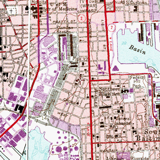 Topographic Map of Public School 126 (historical), MD