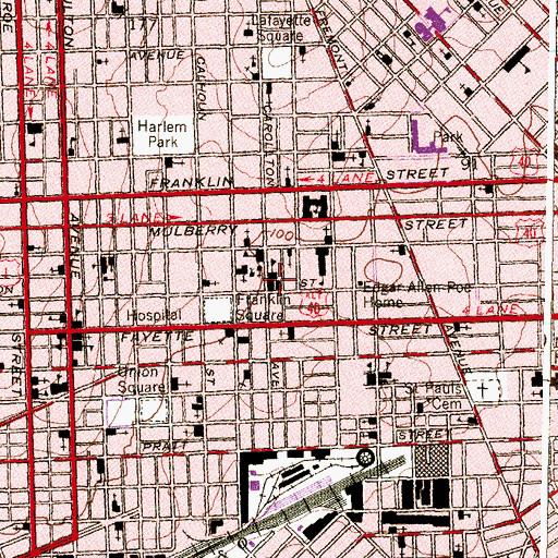 Topographic Map of Public School 140 (historical), MD