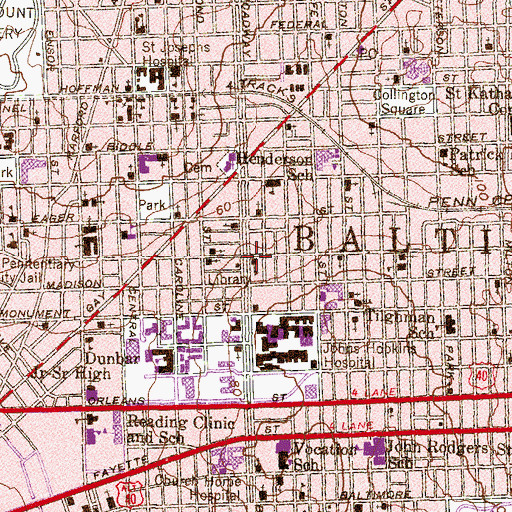 Topographic Map of Public School Number 109, MD