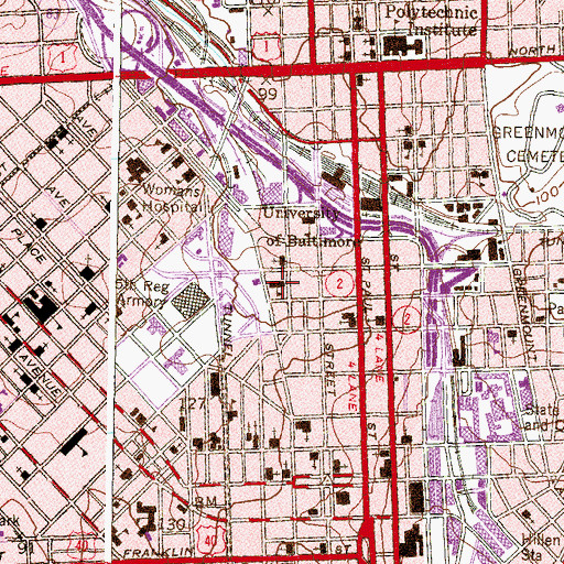 Topographic Map of Robert E Lee Junior High School (historical), MD