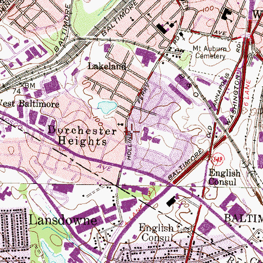 Topographic Map of Saint Barnabas Episcopal Church, MD