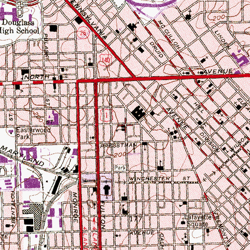 Topographic Map of Saint Gregory the Great Church, MD