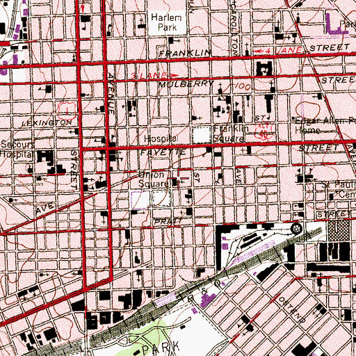 Topographic Map of Saint James Alpha and Omega Pentecostal Church, MD