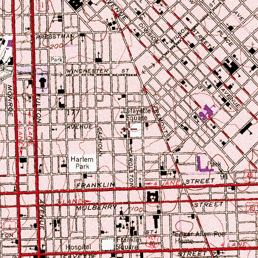 Topographic Map of Saint Johns African Methodist Episcopal Church, MD