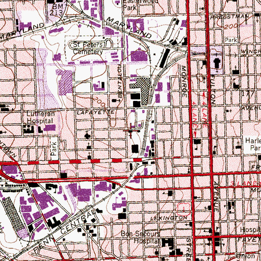 Topographic Map of Saint Marks Baptist Church, MD