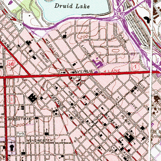Topographic Map of Saint Martins Church of Christ, MD