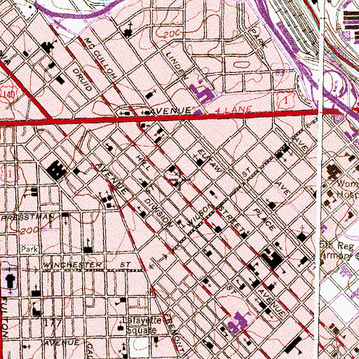 Topographic Map of Saint Matthews Lutheran Church, MD