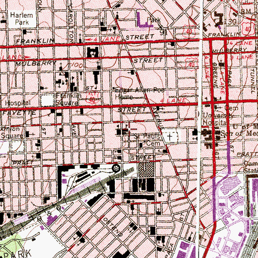 Topographic Map of Saint Peters Roman Catholic Church, MD