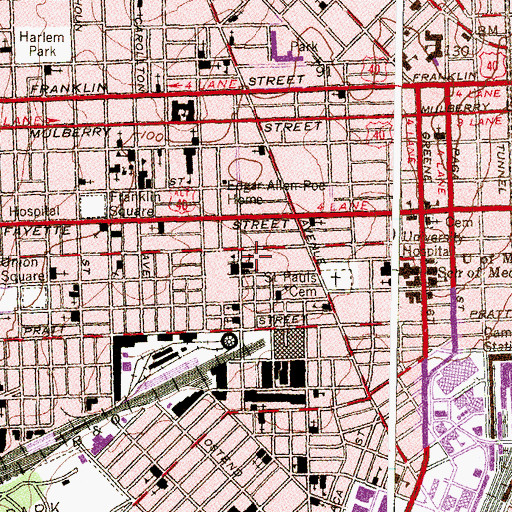 Topographic Map of Saint Peters School, MD