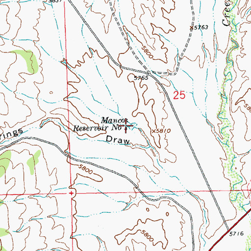 Topographic Map of Mancos Reservoir Number 4, CO