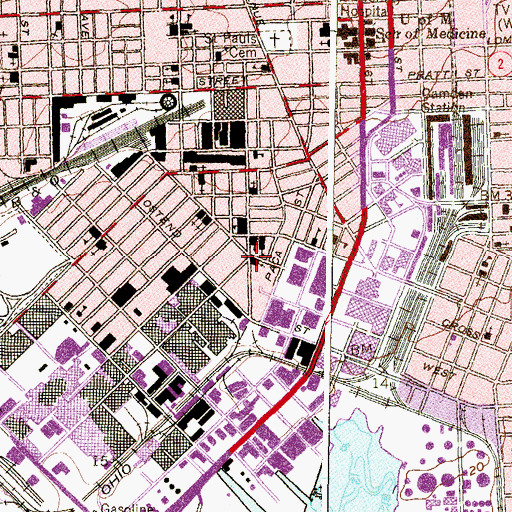 Topographic Map of Scott Street Baptist Church, MD